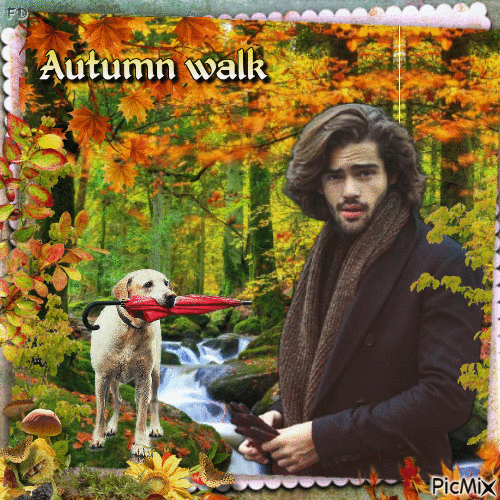 Ein Mann im Herbst - Gratis animeret GIF