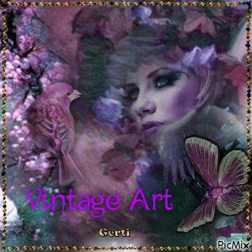 Portrait of a women in purple - GIF animé gratuit