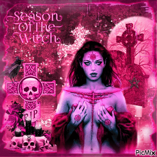 Pink season of the witch - GIF animate gratis