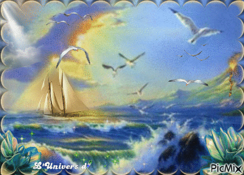 bateau en mer - Ingyenes animált GIF