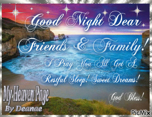 Good Night Dear Friends & Family! - GIF animé gratuit
