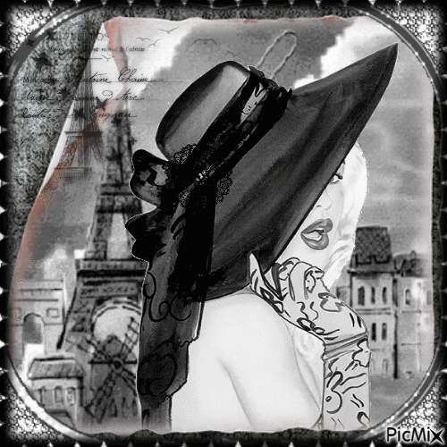 Portrait vintage - Noir et blanc - Безплатен анимиран GIF