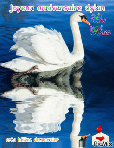 cygne anniversaire dylan - Free animated GIF