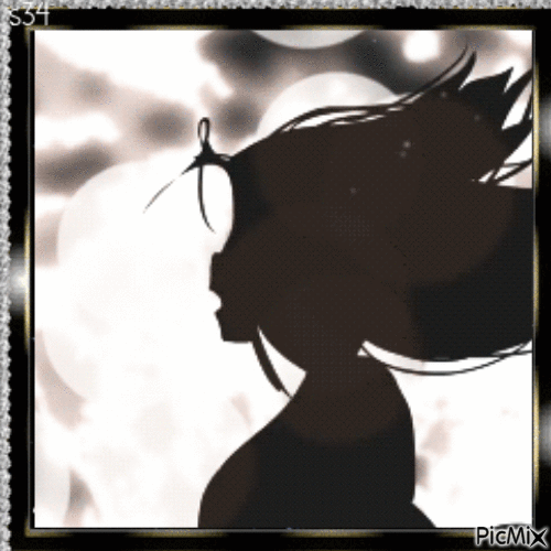 Anime noir et blanc - Zdarma animovaný GIF