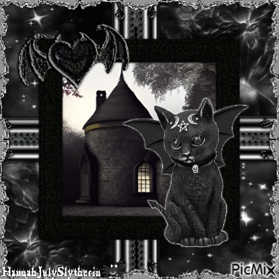 [♦]Black Witch Cat[♦] - 無料のアニメーション GIF