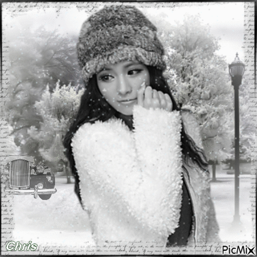 Femme en hiver - Free animated GIF