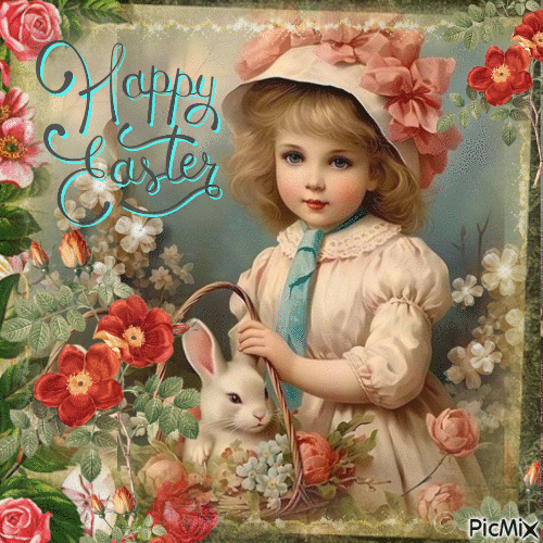 vintage easter picture - Free animated GIF