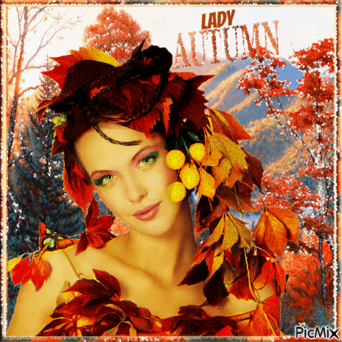 Lady Autumn - Ilmainen animoitu GIF