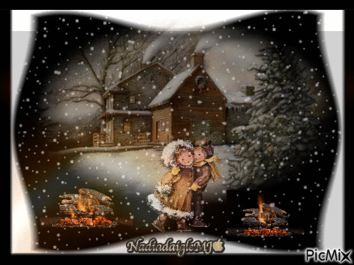 les joies de l'hiver - Бесплатный анимированный гифка