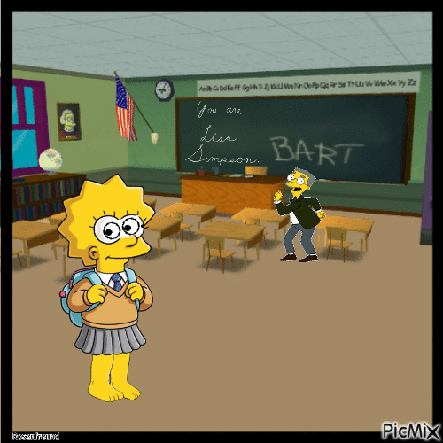 Lisa Simpson Classroom - GIF animé gratuit