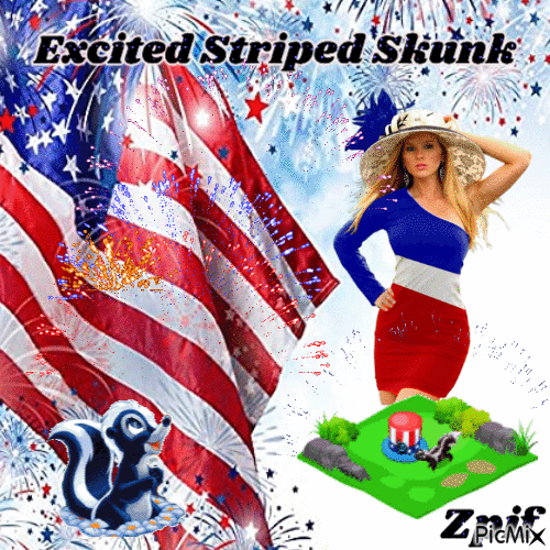 Excited Striped skunk - Бесплатни анимирани ГИФ