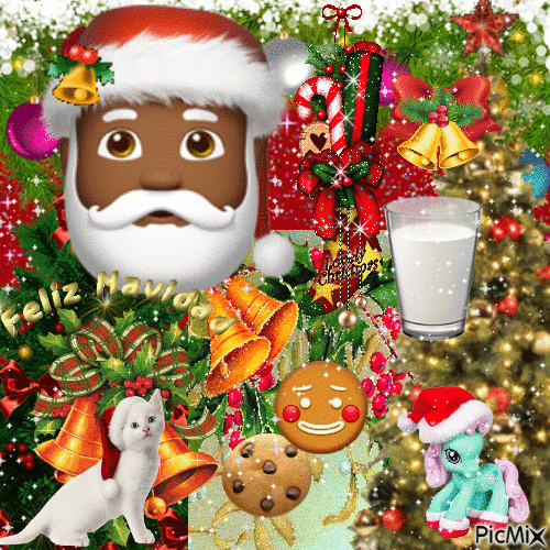 Emoji Santa celebrates with friends - Besplatni animirani GIF