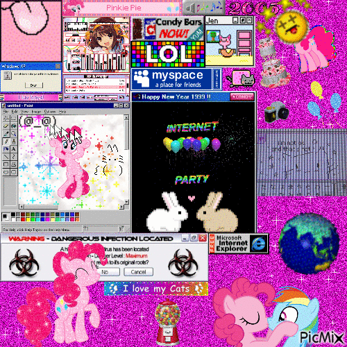 Pinkie Pie on the Interwebz - GIF เคลื่อนไหวฟรี