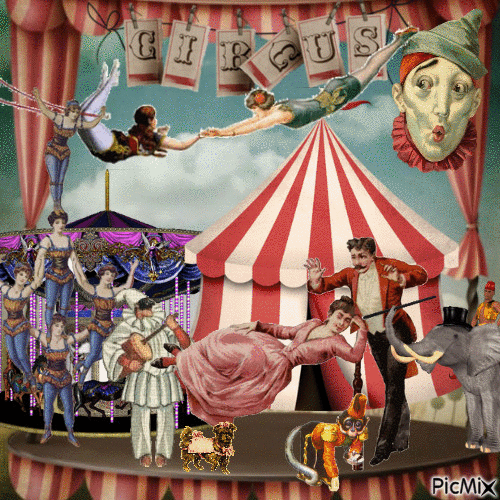 vintage circus - GIF animado gratis