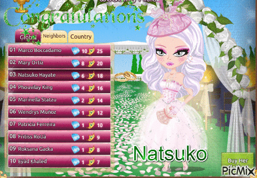Natsuko from the global in fashland game so happy for her - Бесплатный анимированный гифка
