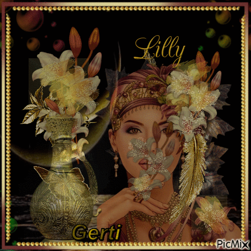 Fantasy lily woman - 無料のアニメーション GIF