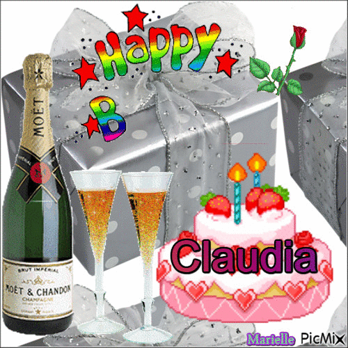 joyeux Anniversaire Claudia - GIF animado grátis