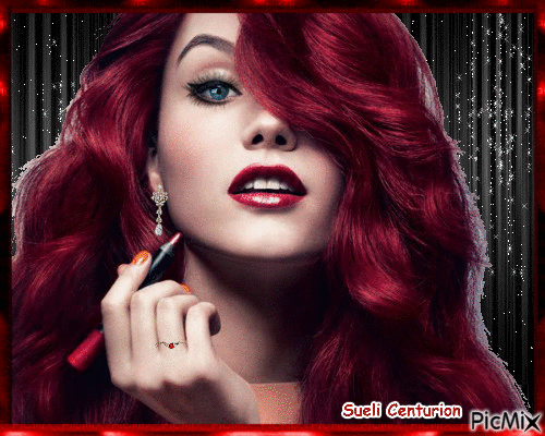 Mulher de cabelos vermelho - 無料のアニメーション GIF