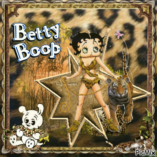 betty Boop Imprimé  en animal - Бесплатни анимирани ГИФ