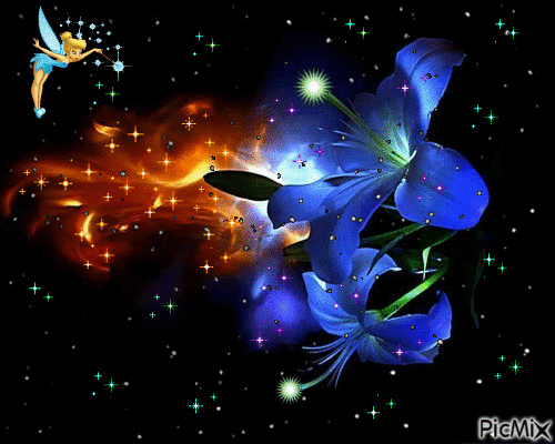 Pluie d'étoile fleurie <3 - GIF animé gratuit