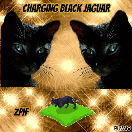 Charging Black Jaguar - Free animated GIF
