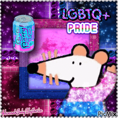 {[♥]}Bi Pride Maisy Mouse{[♥]} - Gratis animerad GIF