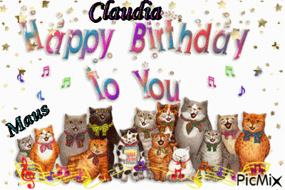 Buon compleanno Claudia - Animovaný GIF zadarmo