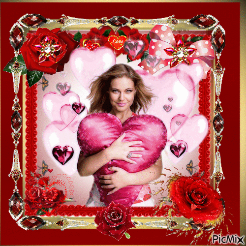 amour en rouge rose rouge - GIF animado grátis