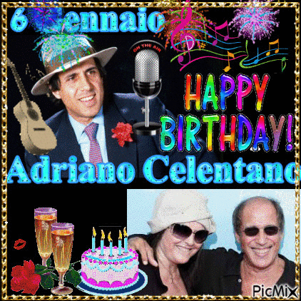 Adriano Celentano  Happy Birthday - 無料のアニメーション GIF