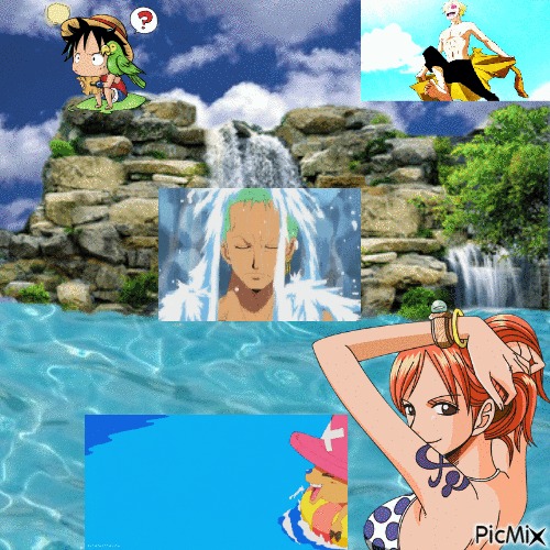 One Piece en vacances. - Ingyenes animált GIF