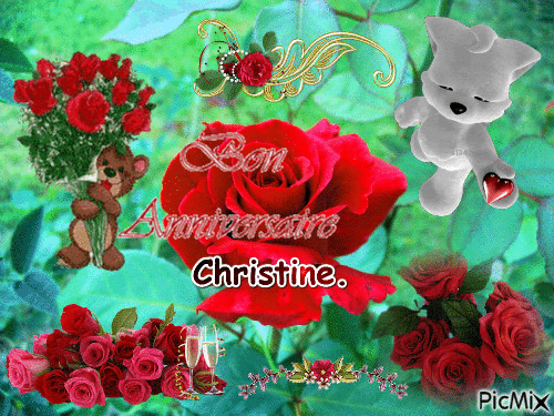 Bon anniversaire Christine. - Free animated GIF