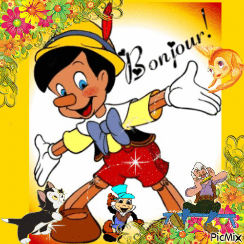 Le petit monde de Pinocchio - GIF animé gratuit