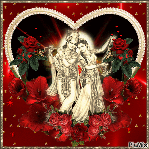 Valentines Day - Radha Krishna - Бесплатни анимирани ГИФ