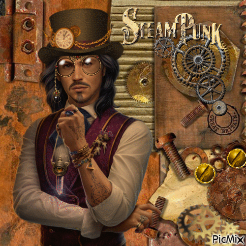 Steampunk-Mann - Besplatni animirani GIF