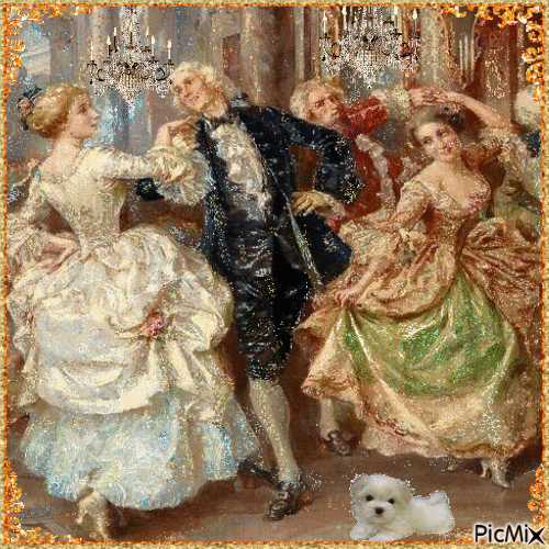 Dance ball in the Rococo period - GIF animado grátis