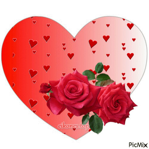 heart-red flowers - Free animated GIF