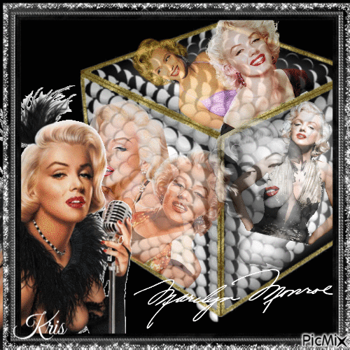 Marilyn Monroe dans un cube - Бесплатни анимирани ГИФ