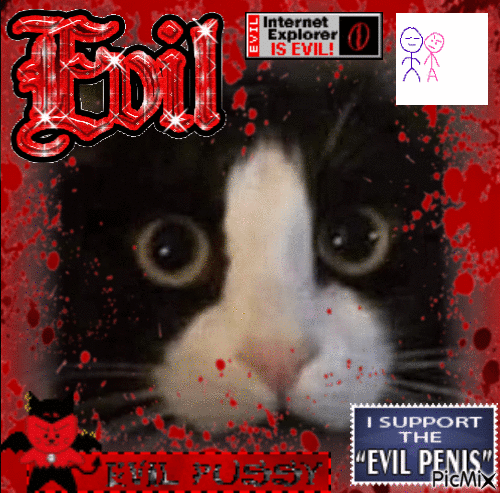 EVIL PENIS PUSSY CAT - Безплатен анимиран GIF