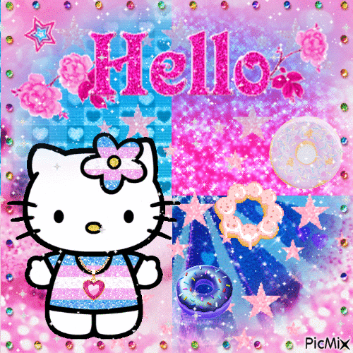 🌸 Hello Kitty Hello Donuts 🍩 - GIF animé gratuit
