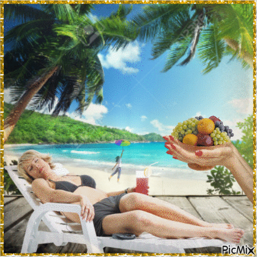 Feliz verano y felices vacaciones - GIF animé gratuit