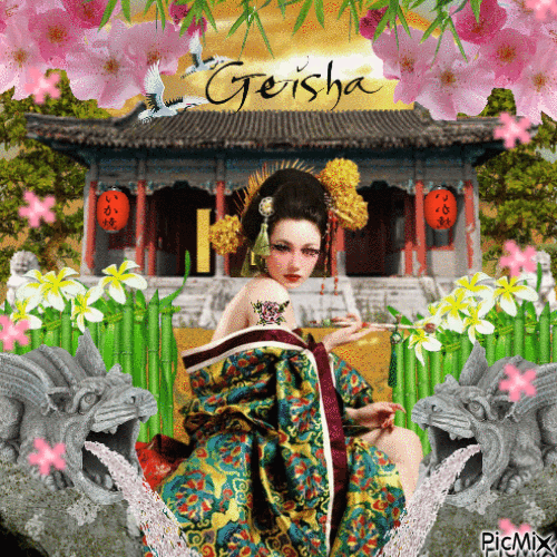 Geisha women - GIF animé gratuit