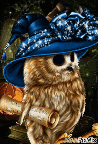 halloween owl - Gratis animerad GIF