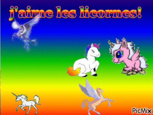 licorne! - Animovaný GIF zadarmo