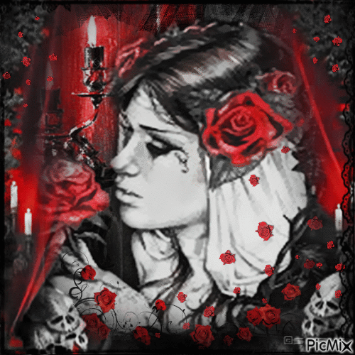 Gothic woman portrait - 無料のアニメーション GIF