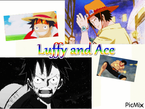 Luffy et Ace - Nemokamas animacinis gif