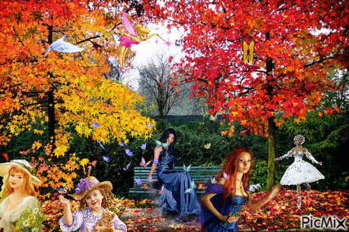 The autumn girls - Gratis geanimeerde GIF