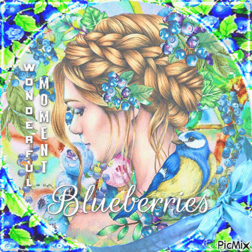 woman,blueberries - Ingyenes animált GIF