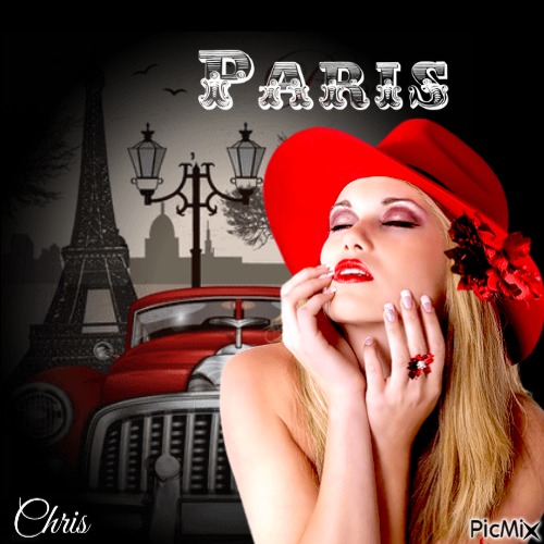 Femme fatale à Paris - gratis png