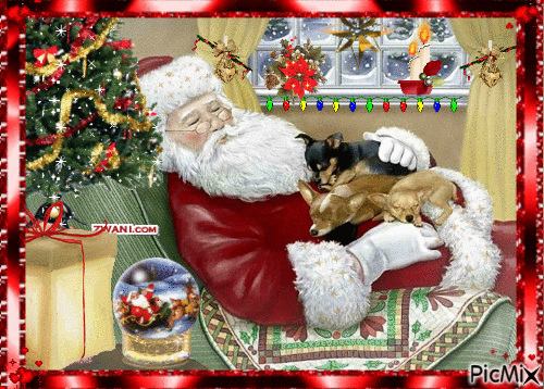 Santa is sleeping - Бесплатный анимированный гифка