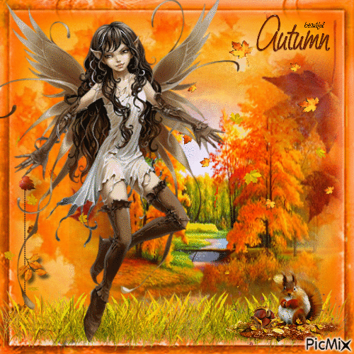 Autumn Fairy - Free animated GIF